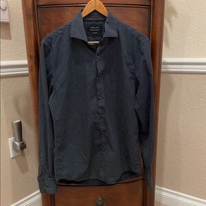 Denim & Flower Ricky Singh Men's Black Pindots Casual Button Down Shirt long all